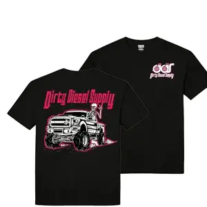 Dirty Diesel Supply - Pink Diesel Truck Print Unisex Short-Sleeve Casual Top (Retro Street Style)