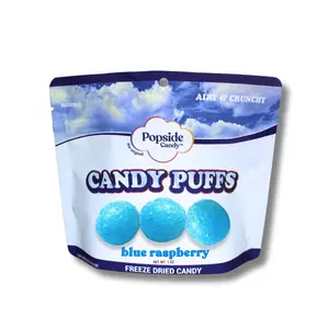 Freeze Dried Blue Raspberry Candy Puffs - Premium Freeze Dried Candy Sweet Snack