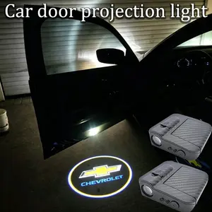 💡🚗 2 Pcs LED Interior Decorative Sticker Lights, Led Ambient Light | Door Welcome Lights | Door Logo Lights, Fits All Chevrolet Models | Car Accessories | Door Projector Lights