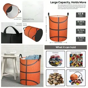 Basketball Laundry Basket Room Dcor Hamper Clothes Storage Bucket Organizer Foldable Waterproof Bathroom Laundry Storage Bedroom Large