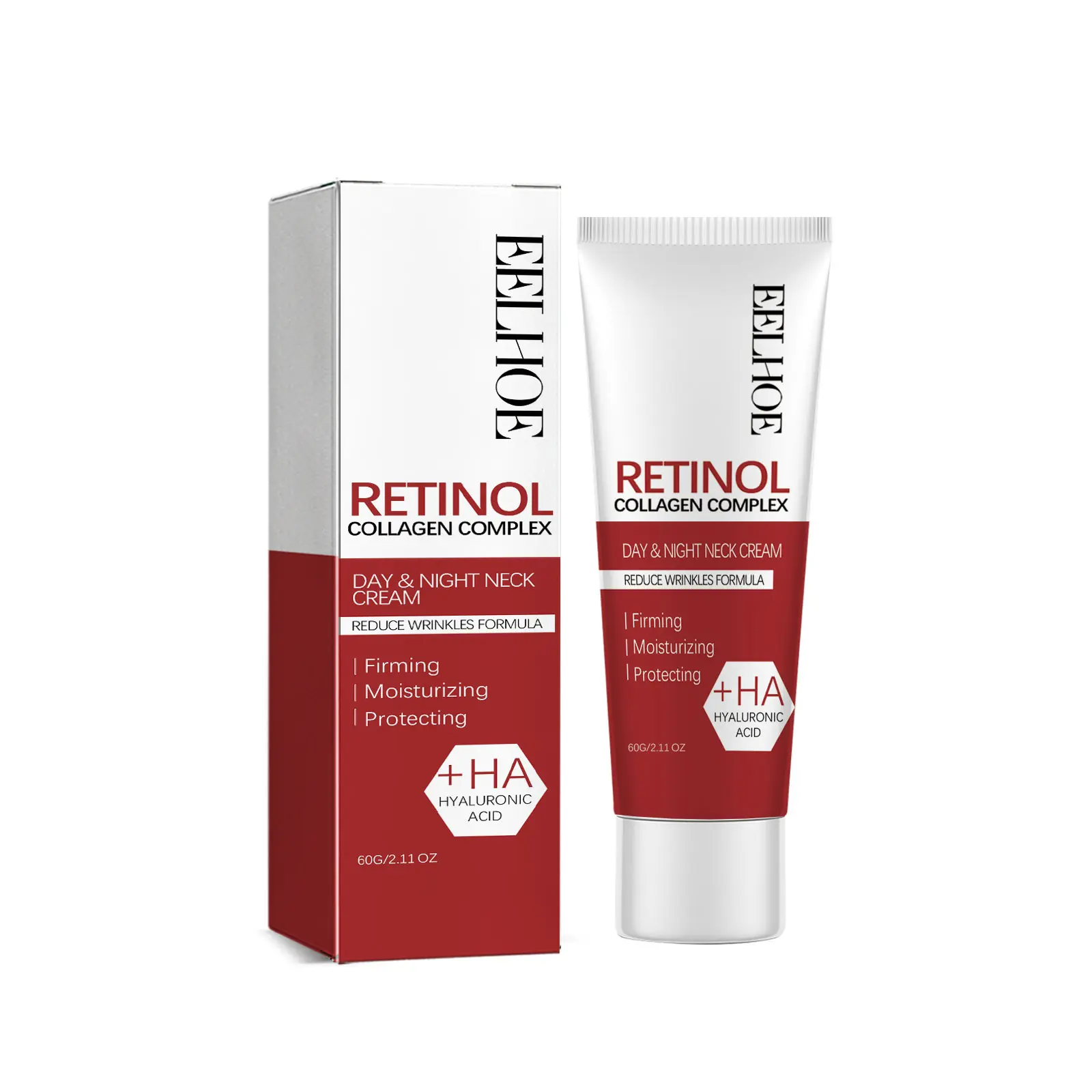 EELHOE Retinol Collagen Complex Day&Night Neck Cream, Moisturizing And Desalting Neck Lines Fine Lines Swan Neck Lift Firming Cream