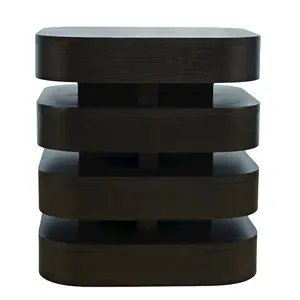 Brix Mid-Century Modern Floating Sculpture Layered Square End Table