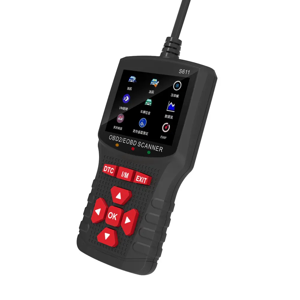 Handheld Portable OBD2 Scanner with High-Resolution Color Screen, Ergonomic Design, Full OBD2 Decoder Capabilities, Real-Time Data Monitoring, Fault Codes Reading, Battery Registration for Car Engine Diagnosis