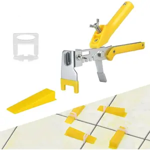 1/8 Inch Tile Leveling System with Tile Plier - 300 count Tile Spacers Clips, 100-  Wedges - Tile Installation Kit