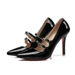 Women's 10CM Patent Leather High Heels, Sizes 30-47 Available, Comfortable Non-slip  Pumps for Daily & Party