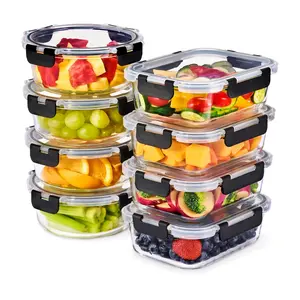 Sorbus Glass Food Containers with Lids 8-Pack 2Variety Set