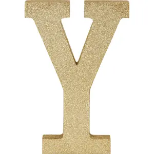 Glitter Gold Letter Y Standing Block Sign