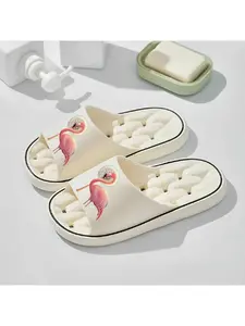 Lightweight and Flexible Indoor Slippers Made of 1 Pair of EVA, Featuring a Flamingo Dandelion Design These Easy Slippers Are Easy to Clean And Perfect for Any Season, Making Them a Must-Have for Home Use., Women Shoes, Soft Sole Slippers
