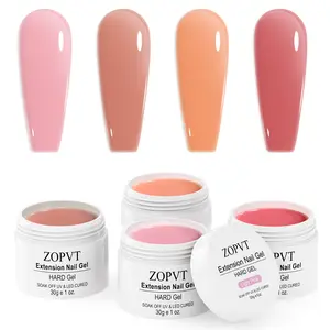 Nail Extension Gel Set, 4 Colors, 30ML Large Capacity, Light, Light Brownish, Light Nude, Nail Art Supplies