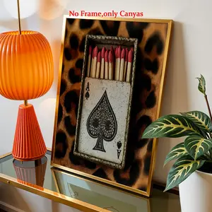 Wall arts Ace Spade Pattern Posters Leopard Print Design Canvas Prints Bedroom Decor Living Room Decor Gift Unframed