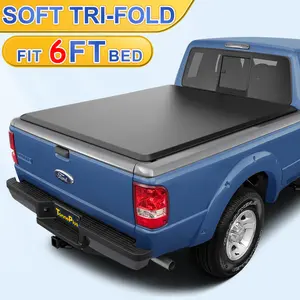 TonnePlus Soft Tri-Fold Truck Bed Tonneau Cover Compatible with 1982-2011 Ford Ranger ShoR Bed ; Lightning | 6FT (72") Bed |
