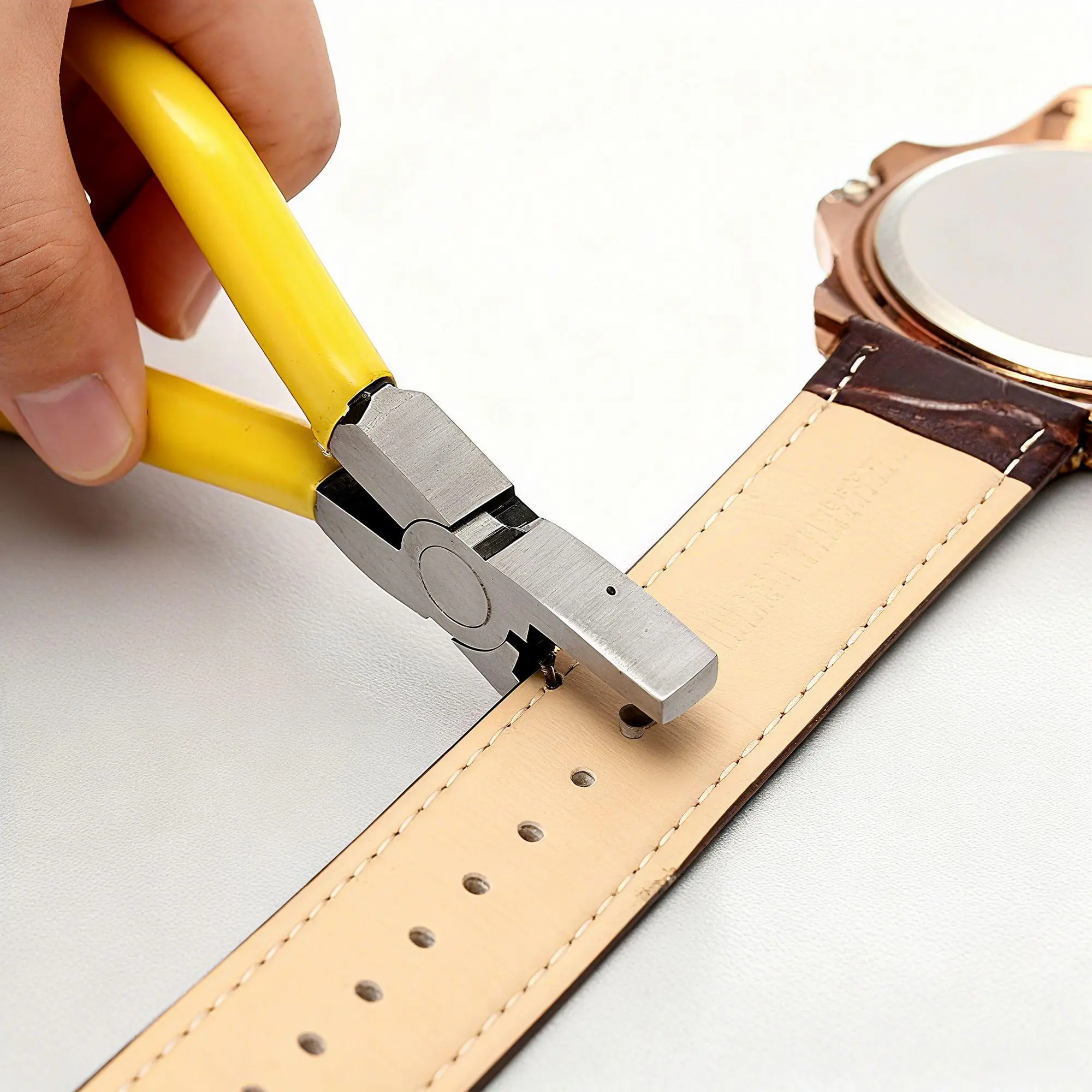 Leather Hole Punch Pliers Watch Band Punch Tool 2mm Round Hole Puncher for Belt Shoes Fabric Dog Collar and DIY Craft Projects Adjustable Handheld Punch Tool for Thin Leather and Shoelace Repair Accessories