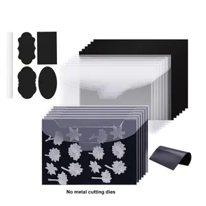 Stamp and Mold Storage Bag Set, Reusable PVC Bags, Includes Soft Magnetic Rubber Sheets, Blackboard Stickers, Pen