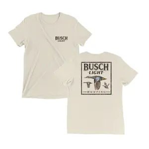 Busch Light Camo Hunting T-Shirt, Duck Hunting Graphic Tee, Two Sided Vintage Outdoor Shirt for Men, Busch Light Beer Lover Funny Father's Day Gift, Summer Hunting Apparel