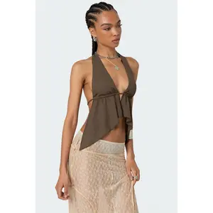 Freda Open Back Chiffon Top