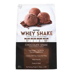 Syntrax Nutrition Whey Shake, Cold Filtered & Undenatured Whey Protein Blend, Chocolate Shake, 2 lbs.