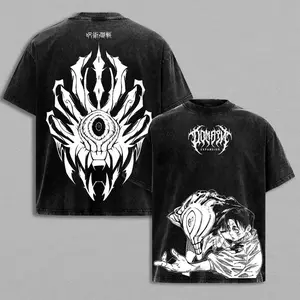 Harajuku Anime Jujutsu Kaisen Graphic T-shirt Okkotsu Yuta Washed Oversized T Shirt Men Women Clothing Cotton Short Sleeve Tees