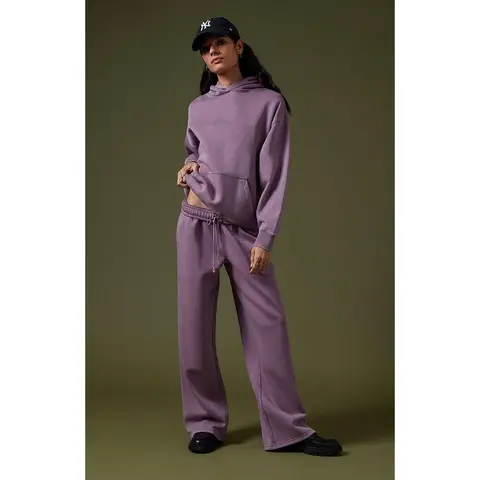 Pacsun Women's Purple Ultra Soft Fleece Core Vintage Wash Baggy Sweatpants