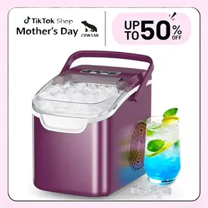 COWSAR 26 Lbs per Day Portable Compact Maker, Bullet Ice Making Machine, Stainless, Medium