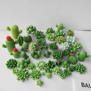 Cactus Aromatherapy Silicone Mold Handmade Cup Wax Cactus Succulent Candle Mold DIY Resin Casting Ornament