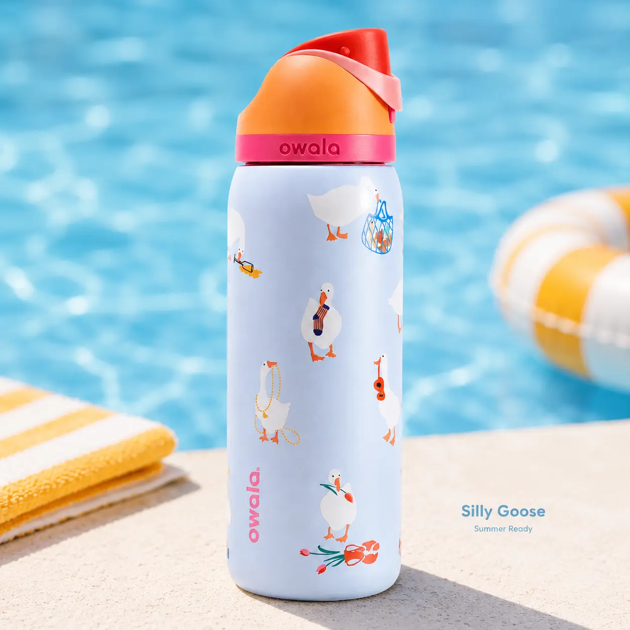 Owala FreeSip Silly Goose 32oz Insulated Stainless Steel Water Bottle with Built-In Straw