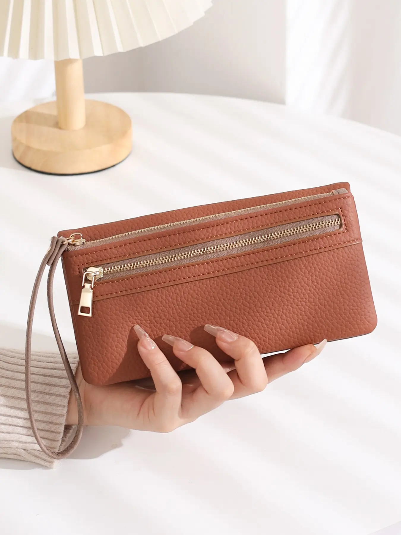 Women's Long Handbag Wallet, Wallet with Zipper, High-Quality PU Leather, Multifunctional Large Capacity, ID Card Holder, Travel Phone Case, Ticket Pouch, Textured Wallet, Durable Fashion Wallet, Fashionable Wallet