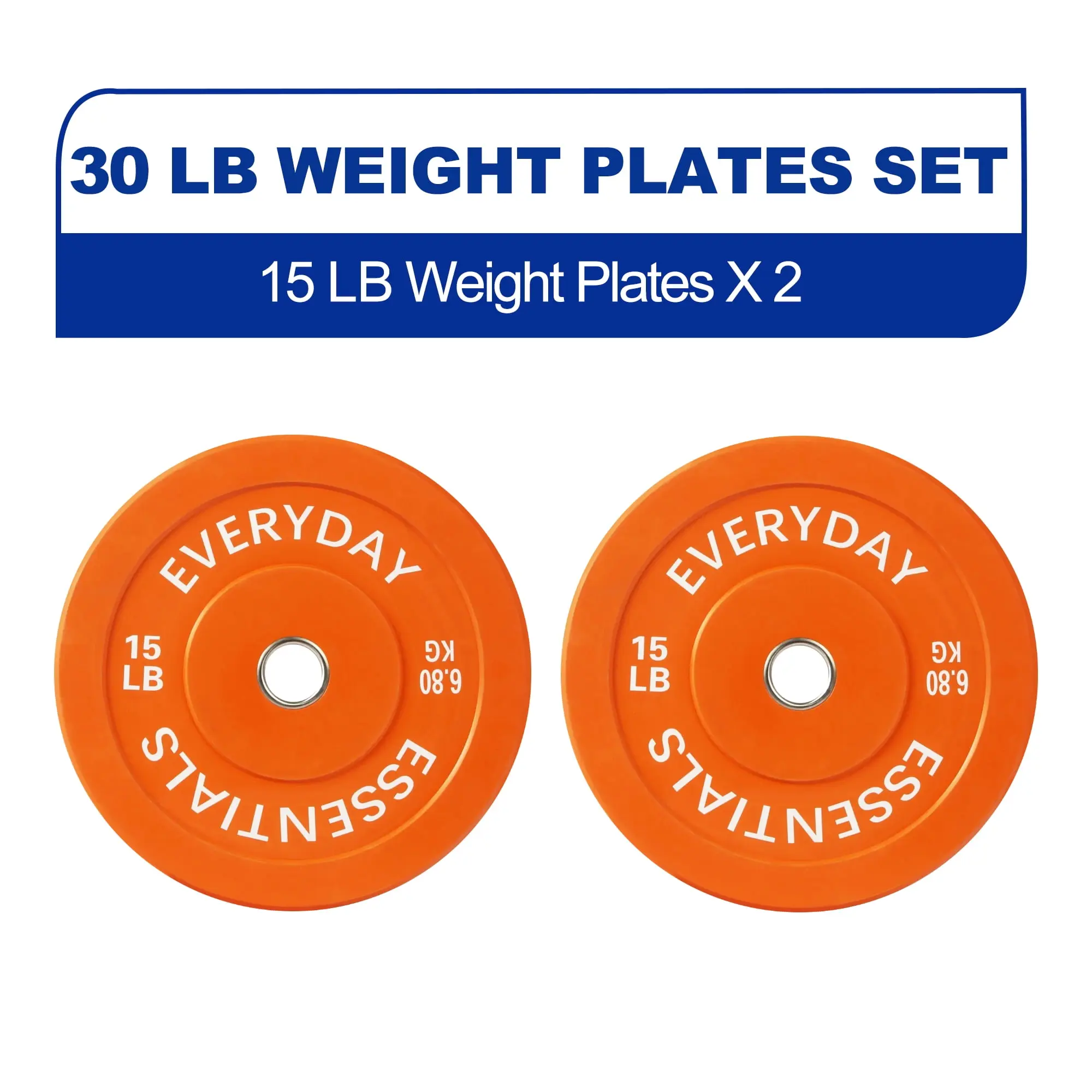 BalanceFrom Olympic Bumper Plate Weight Plate, 15 lbs Pair Color