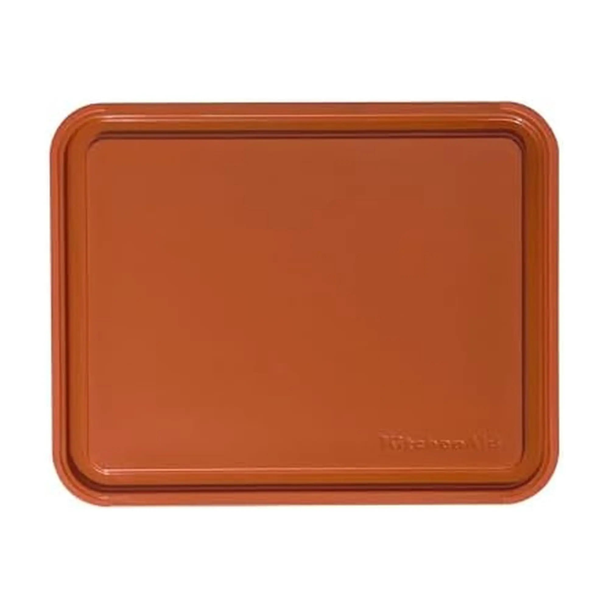 KitchenAid Classic Plastic Cutting Board with Perimeter Trench and Non Slip Edges, Dishwasher Safe, 8 x 10 inch, Scorched Orange