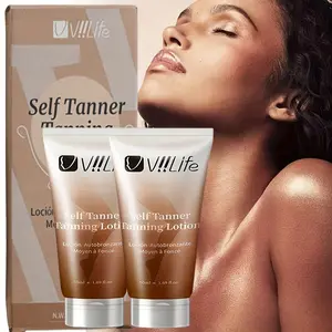 Self Tanner Kit, Self Tanning Lotion, Buildable Light/Medium/Dark Tan, Alcohol-free Formula with Instant Bronzer & Gradual Sunless Tan, Body Care