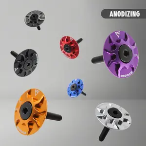 EVOSID Bicycle Headset Cap MTB Road Bike Stem Headset Top Cap Cover CNC with Screw for 28.6mm Fork Head Tube Cycling Accessories Ultra-Light Mountain Bike Bowl Group Cover Aluminum Alloy Beetle Handlebar Top Cap Head Bowl Lid Faucet Cover