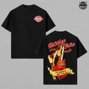 Vintage Motley Crue - Kickstart My Heart Band Tour Rock Hoodie Shirt Vintage Band Shirts Casual Comfort Cotton Fabric Fit Top , Top Men's and Women's Clothing