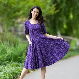 Cats Constellations Glow-in-the-Dark Twirl Dress with Pockets