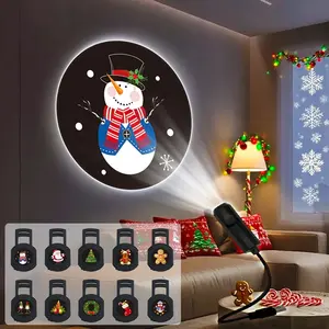 Christmas Projection Lamp LED, 360 Degree Rotatable Christmas Light, Wall Ceiling Bedroom Bedside Decoration, Holiday Lighting Display