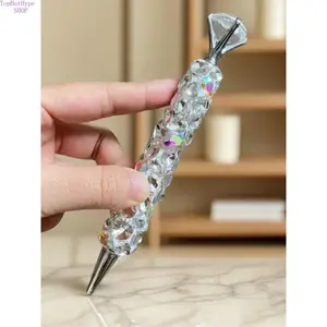 Bling Rhinestone Big Diamond Crystal Ballpoint Pen, Luxury Sparkly Gel Pen & Signature Pen, Elegant Stationery for Office & School Use, Perfect Gift for Students, Business & Festival Gifting