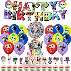 Dandy's World Birthday Party Decorations Pack Includes Banner, Balloons, Cake Topper, Cupcake Toppers and Stickers, Birthday Party Supplies Gifts