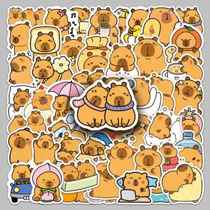 50pieces cute capybara cartoon animals graffiti creative stickers display cabinet stationery skateboard guitar decorative stickers