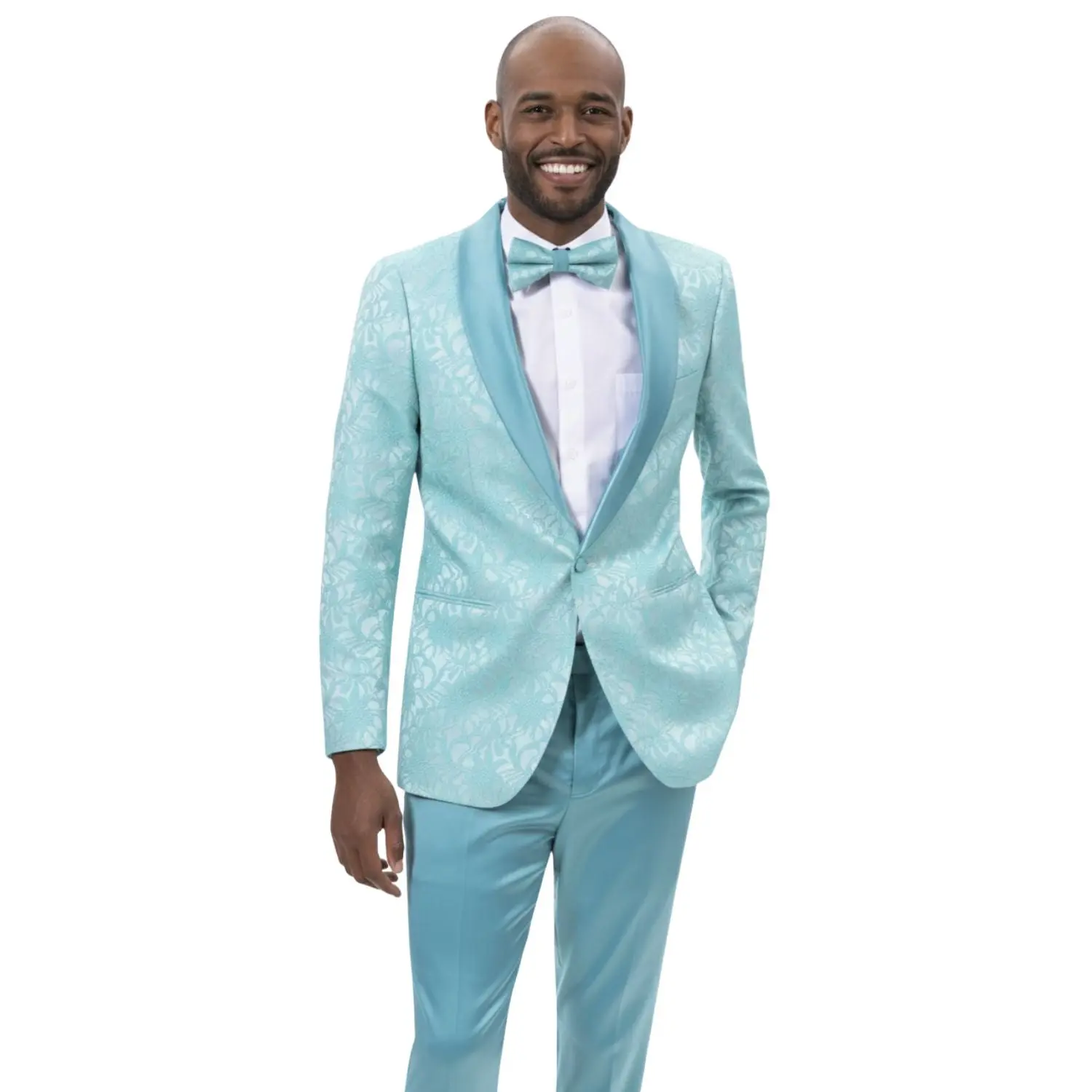 Velden Teal Fashion Suit with Matching Bowtie