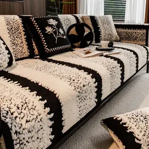 Elegant Thick Anti-slip Sofa Cover Modern Luxury Pet-friendly Breathable Polyester Couch Protector