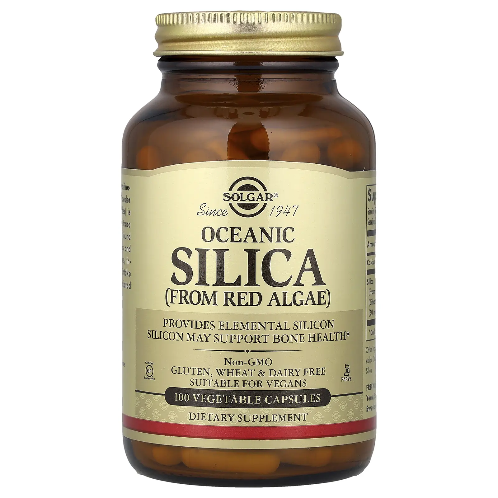Solgar Oceanic Silica From Red Algae, 100 Vegetable Capsules Solgar Oceanic Silica From Red Algae, 100 Vegetable Capsules