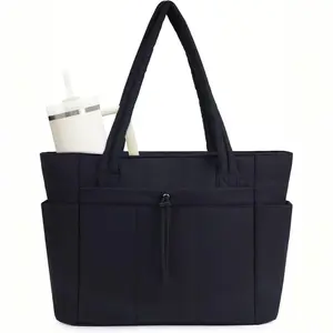 Tote Bag for Women,Puffer Tote Bag, Lightweight Puffy Tote Bag with Compartments Quilted Shoulder Bag Handbag for Travel, Work, Gym Commuter Purse