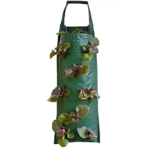 2026 Hanging Strawberry Planter, Upside-Down Patio Garden Tomato Planter Bags, Hanging Strawberry Plant Grow Bags,Hanging Grow Bags Flower Planting Bag Handle Grow Pouch Planter for Outdoor