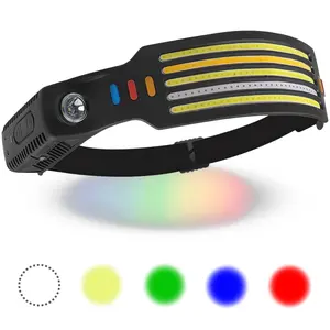 BossLamp Five Color LED Headlamp Rechargeable Flashlight Multicolor USB-C Headlight For Caving Camping Car Repair DIY Projects