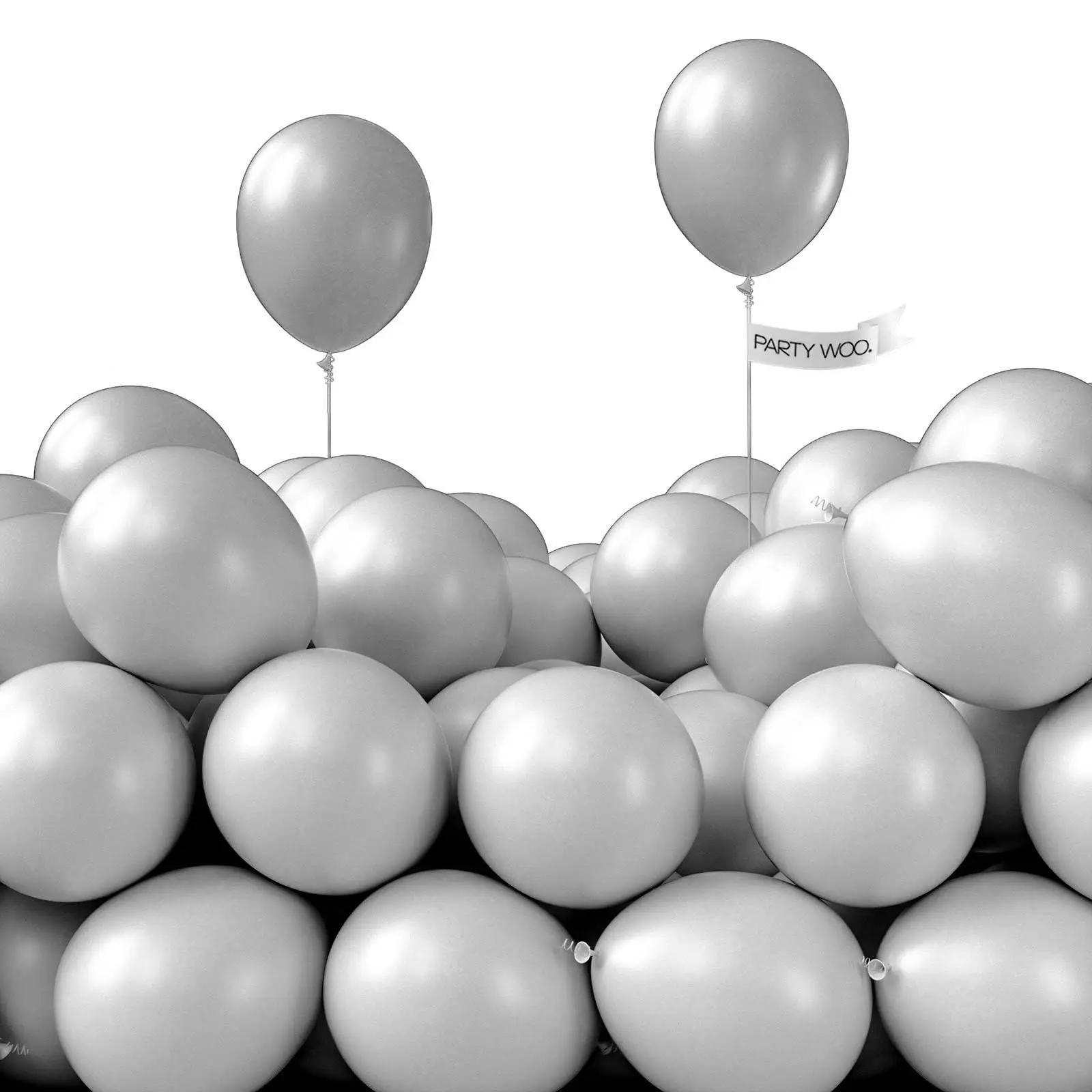 PartyWoo 50 Pcs 5 In Round Matte Gray Latex Mini Balloons, Birthday Party Decorations, Parent-Child Photo Backdrop, New Year Festive Supplies for Baby Shower, Graduation Woodland Wedding