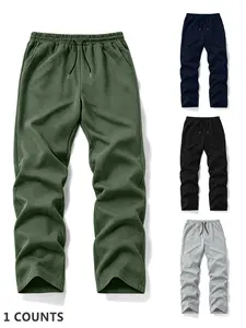 Men's Bestselling Solid Color Casual Sweatpants, Versatile Slim Fit Straight Leg Design, Comfortable Streetwear Style, Ideal for Daily Wear and Outdoor Activities, Casual Track Pants