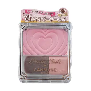 CANMAKE Japan Creamy Touch Blush Powder #P02 Milky Pink - Matte Velvety Finish, Natural Sheer Color, Buildable Pigment for Youthful Glow, Limited Edition