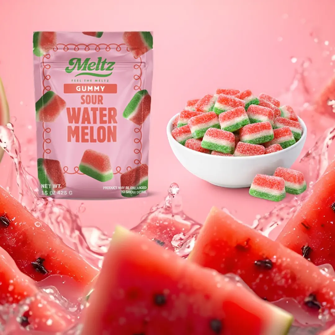 Meltz Soft & Juicy Watermelon Gummies – Gourmet Chewy Candy, Fruity Flavor, 15oz (425g)
