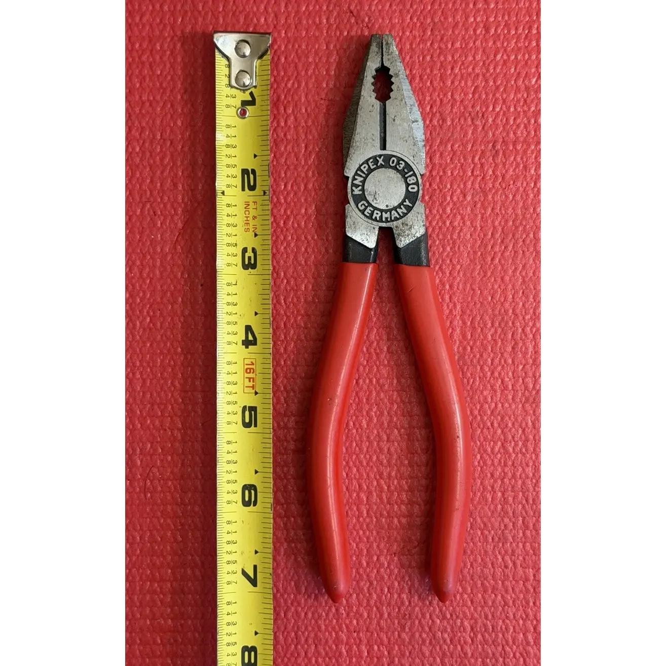 Knipex 03-180 Combination Pliers W/Red Handle Made In Germany