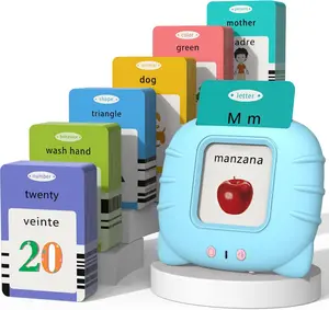 KIDGENIUS Bilingual English Spanish Talking Flashcards Learning Machine for Toddlers 1-3 Montessori Language 224 Words Interactive Educational Device 2026 Cultural Understanding
