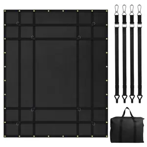 VEVOR Cargo Net, 72 in x 57 in, Heavy Duty Truck Cargo Net for Truck Bed, 4 Adjustable Straps with Carabiners and Rubber Coated Hooks, Durable, Suitable for Pickup, Jeep, Truck, SUV, Boat (Black)