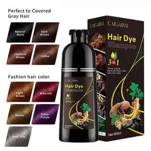 500ml red herbal hair dye shampoo, gentle and non irritating herbal extract, hair dye, shampoo and hair care three in one, easy to use, red hair, making hair look healthy and shiny, suitable for both men and women, Covering Grey Hair